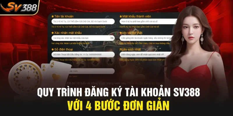 Quy trình đăng ký tài khoản SV388 với 4 bước đơn giản